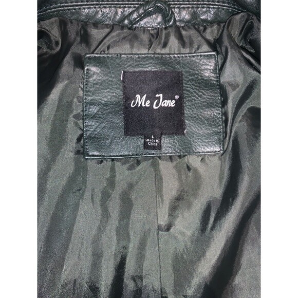 Me Jane Dark Hinter Green Motorcycle Style Jacket Classic Versatile Size L - Picture 4 of 6